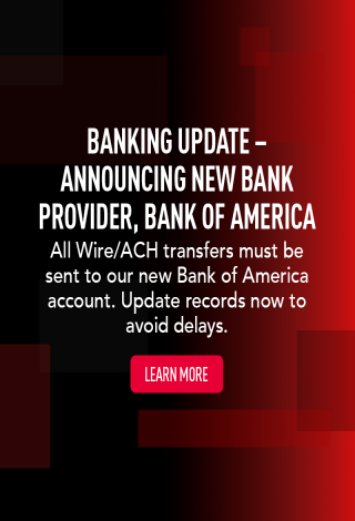 Announcing New Bank Provider, Bank of America